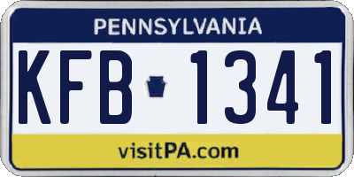 PA license plate KFB1341