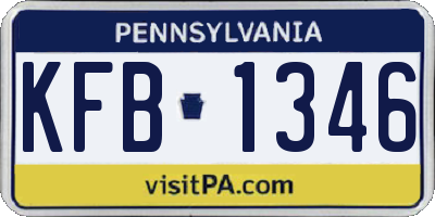 PA license plate KFB1346