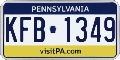 PA license plate KFB1349