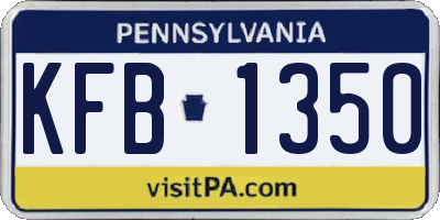 PA license plate KFB1350