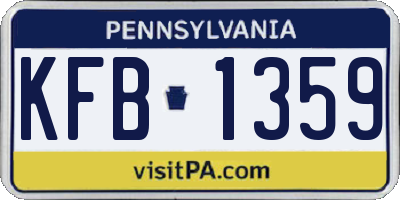 PA license plate KFB1359