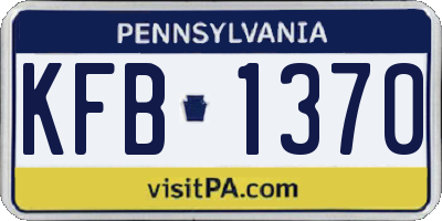PA license plate KFB1370