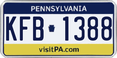 PA license plate KFB1388