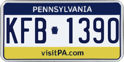 PA license plate KFB1390