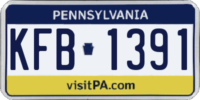 PA license plate KFB1391