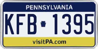 PA license plate KFB1395