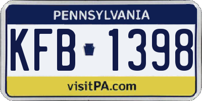 PA license plate KFB1398