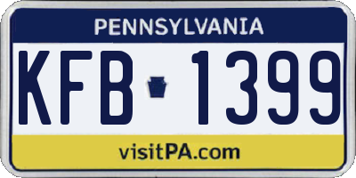 PA license plate KFB1399