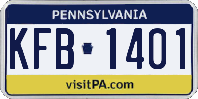 PA license plate KFB1401