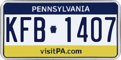 PA license plate KFB1407