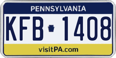 PA license plate KFB1408