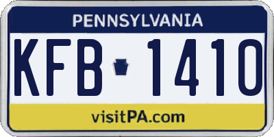 PA license plate KFB1410