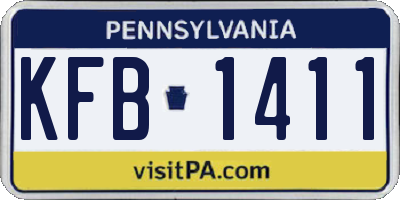 PA license plate KFB1411