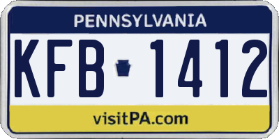 PA license plate KFB1412