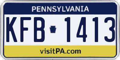 PA license plate KFB1413