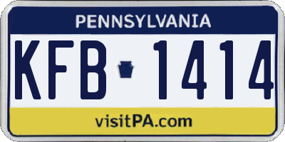 PA license plate KFB1414