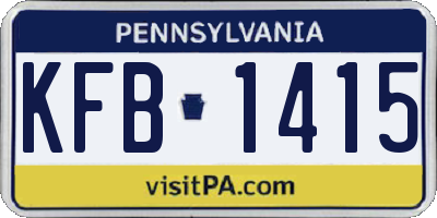 PA license plate KFB1415