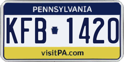 PA license plate KFB1420