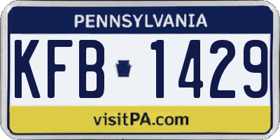 PA license plate KFB1429