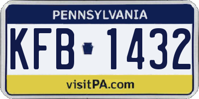 PA license plate KFB1432