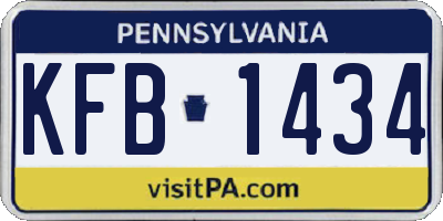 PA license plate KFB1434