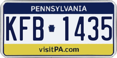 PA license plate KFB1435