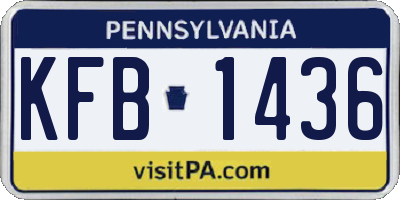 PA license plate KFB1436
