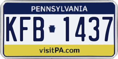 PA license plate KFB1437