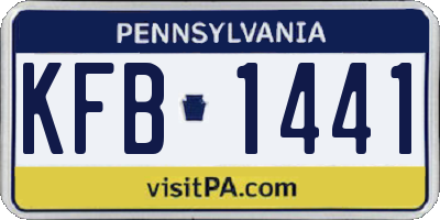 PA license plate KFB1441