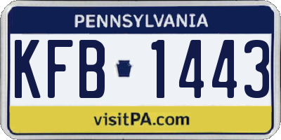 PA license plate KFB1443