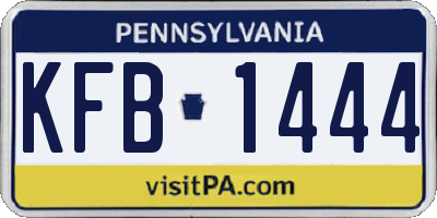 PA license plate KFB1444