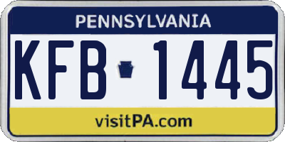 PA license plate KFB1445