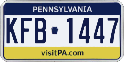 PA license plate KFB1447