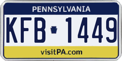 PA license plate KFB1449