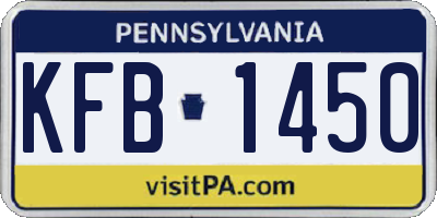 PA license plate KFB1450