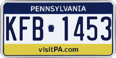 PA license plate KFB1453