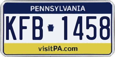 PA license plate KFB1458