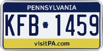 PA license plate KFB1459