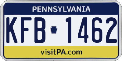 PA license plate KFB1462