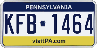 PA license plate KFB1464