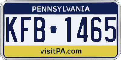 PA license plate KFB1465
