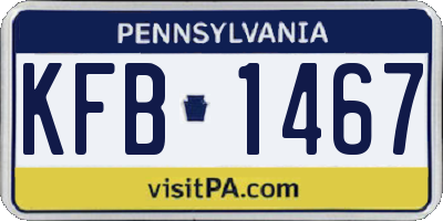 PA license plate KFB1467