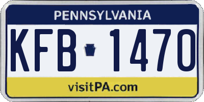 PA license plate KFB1470