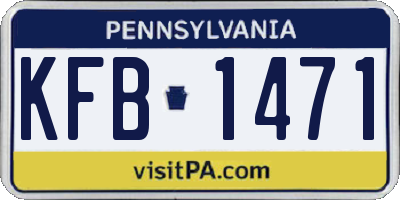 PA license plate KFB1471