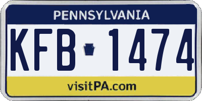 PA license plate KFB1474