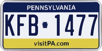 PA license plate KFB1477
