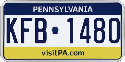 PA license plate KFB1480