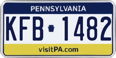 PA license plate KFB1482