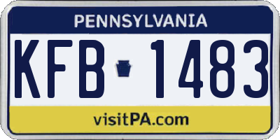 PA license plate KFB1483
