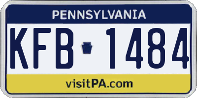 PA license plate KFB1484
